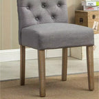 Chaise de salle à manger Parsons capitonnée en bois massif Roundhill Furniture Habit, grise, lot de 2