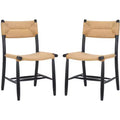 Floryn Rope Dining Chair (Set of 2) - DCH8805 - Natural/Black - Safavieh