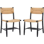 Floryn Rope Dining Chair (Set of 2) - DCH8805 - Natural/Black - Safavieh