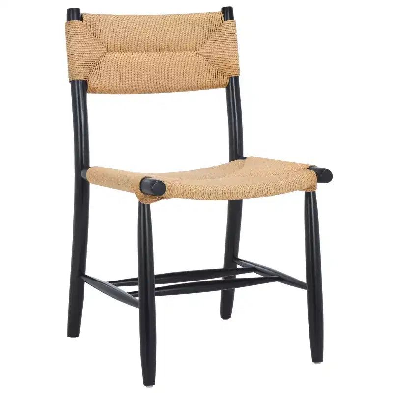 Chaise de salle à manger Floryn Rope (lot de 2) - DCH8805 - Naturel/Noir - Safavieh