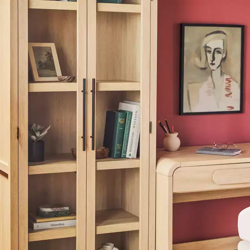 Bureau moderne Saracina Home 3 pièces cascade avec 2 bibliothèques hautes en verre
