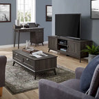 Bureau avec huche Chêne doré / Chêne fumé – Style moderne, 1 personne