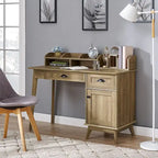 Bureau avec huche Chêne doré / Chêne fumé – Style moderne, 1 personne