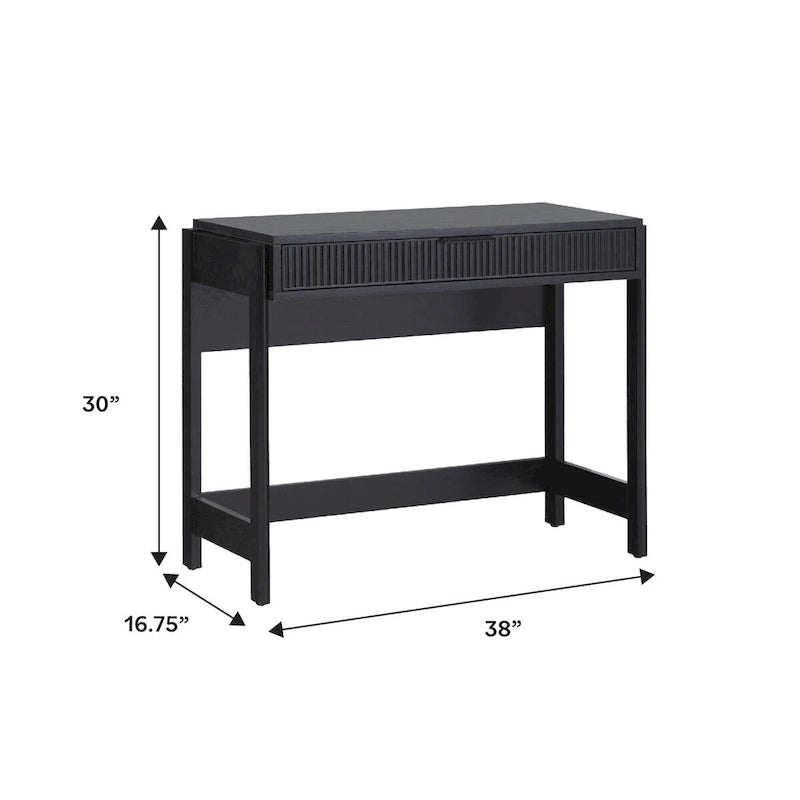 Bureau en Chêne Côtier / Jonc Noir avec Tiroir, Simple