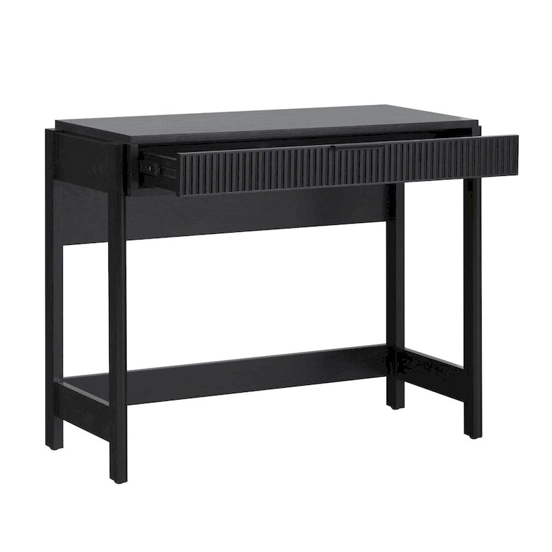 Bureau en Chêne Côtier / Jonc Noir avec Tiroir, Simple
