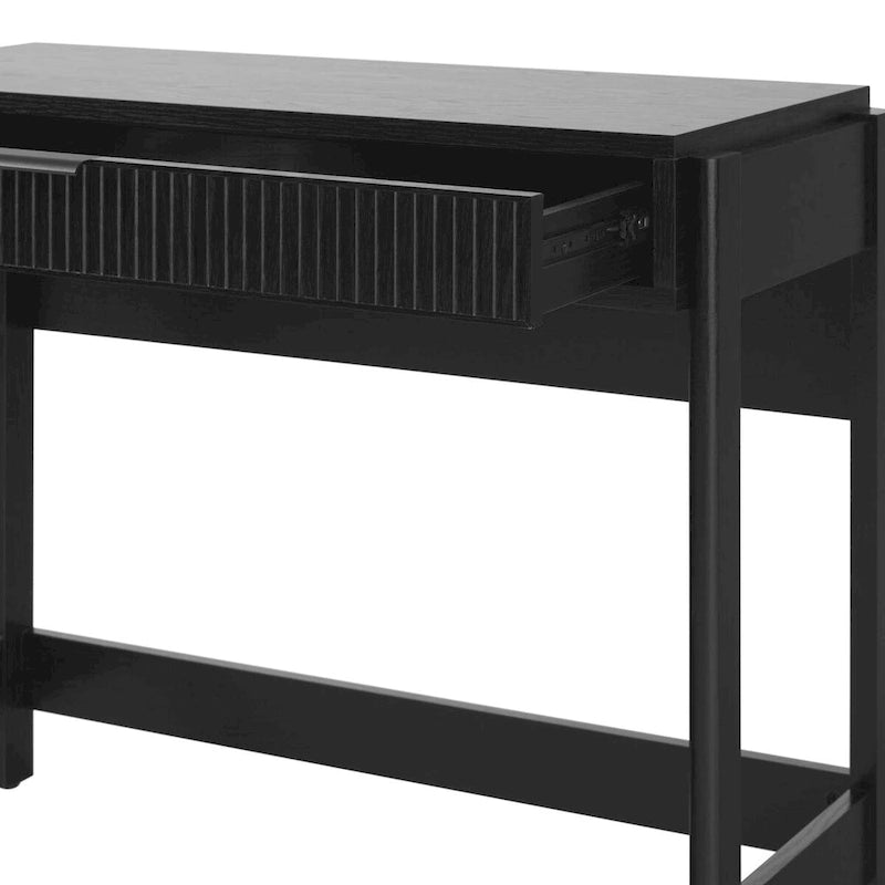 Bureau en Chêne Côtier / Jonc Noir avec Tiroir, Simple