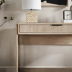 Bureau en Chêne Côtier / Jonc Noir avec Tiroir, Simple