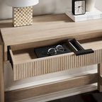 Bureau en Chêne Côtier / Jonc Noir avec Tiroir, Simple