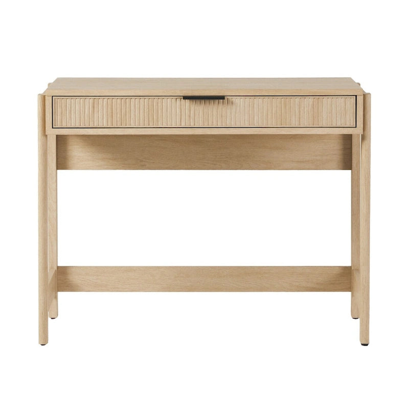 Bureau en Chêne Côtier / Jonc Noir avec Tiroir, Simple