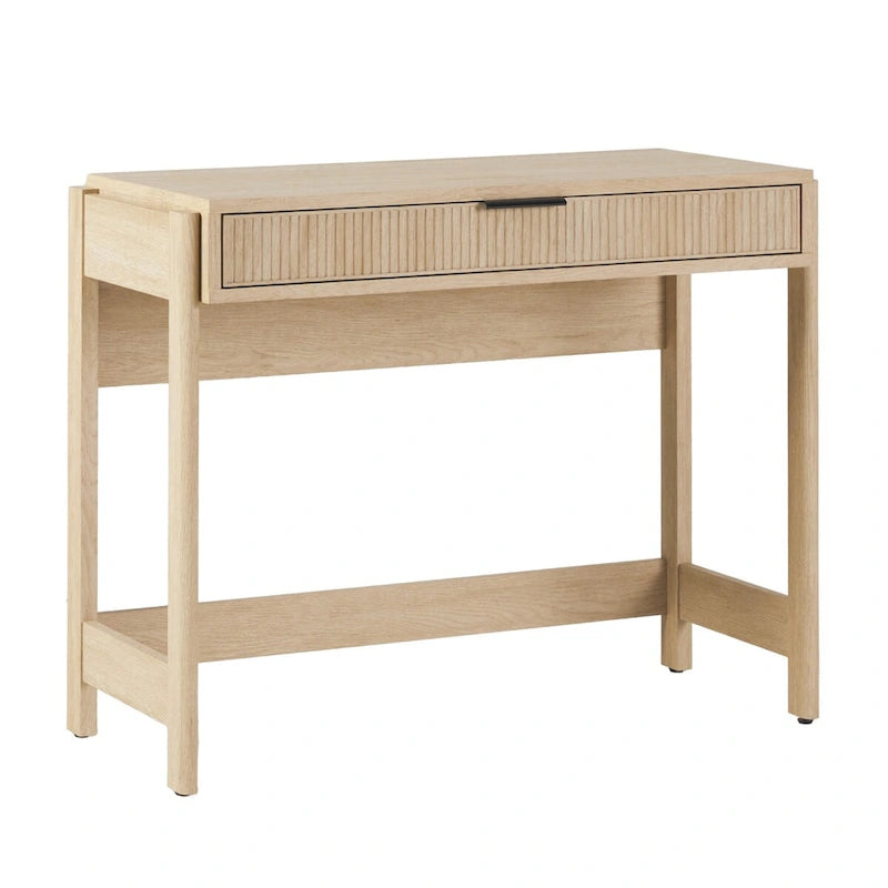 Bureau en Chêne Côtier / Jonc Noir avec Tiroir, Simple