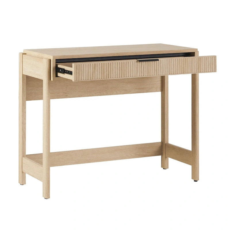 Bureau en Chêne Côtier / Jonc Noir avec Tiroir, Simple