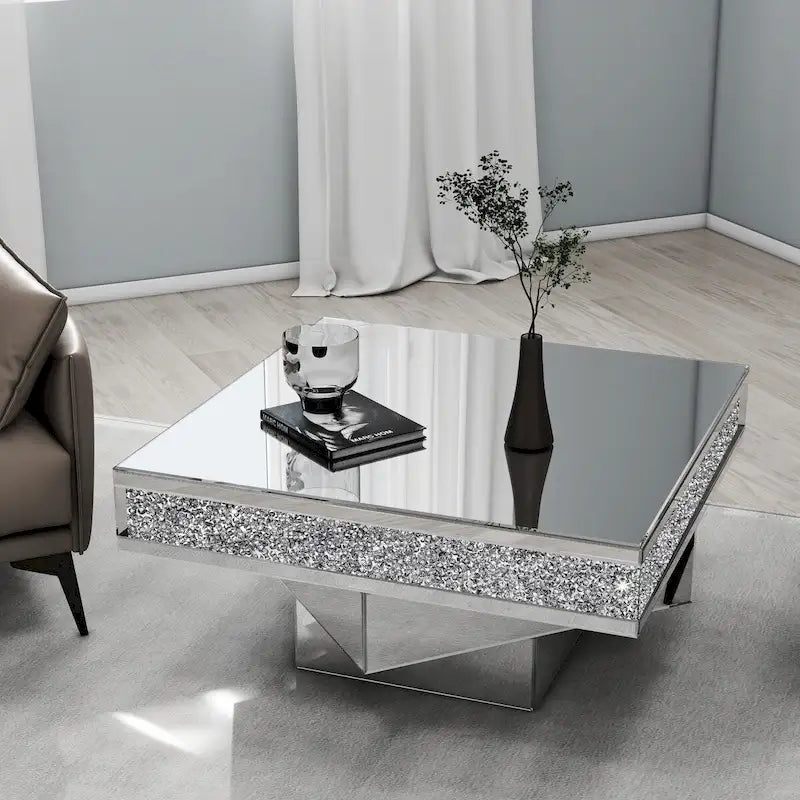 Table basse d'appoint Glam Triple Mirror Diamond