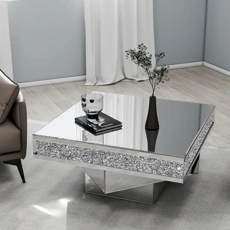 Table basse d'appoint Glam Triple Mirror Diamond
