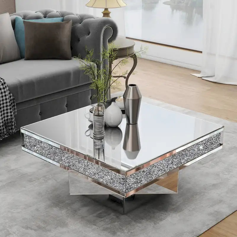 Table basse d'appoint Glam Triple Mirror Diamond