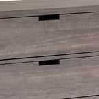 Meuble TV/console multimédia de 152 cm, 4 étagères flottantes, 2 tiroirs, marron