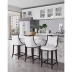 Lot de 3 tabourets de bar en bois de hêtre rembourrés Emperor - Manhattan Comfort