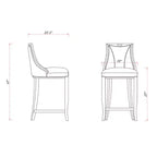 Lot de 3 tabourets de bar en bois de hêtre rembourrés Emperor - Manhattan Comfort