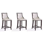 Lot de 3 tabourets de bar en bois de hêtre rembourrés Emperor - Manhattan Comfort