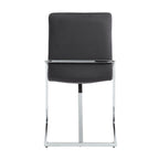 Lot de 2 chaises de salle à manger latérales de 23 pouces, velours gris, piètement en métal chromé moderne
