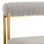 Lot de 2 chaises de salle à manger Anastasia en acier inoxydable brossé et tissu d'Armen Living