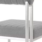 Lot de 2 chaises de salle à manger Anastasia en acier inoxydable brossé et tissu d'Armen Living