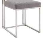 Lot de 2 chaises de salle à manger Anastasia en acier inoxydable brossé et tissu d'Armen Living