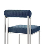 Lot de 2 chaises de salle à manger Anastasia en acier inoxydable brossé et tissu d'Armen Living