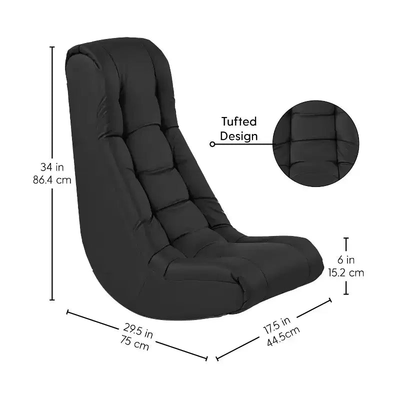 Chaise d'appoint à bascule capitonnée Tufted Soft Rocker pour enfants de Factory Direct Partners