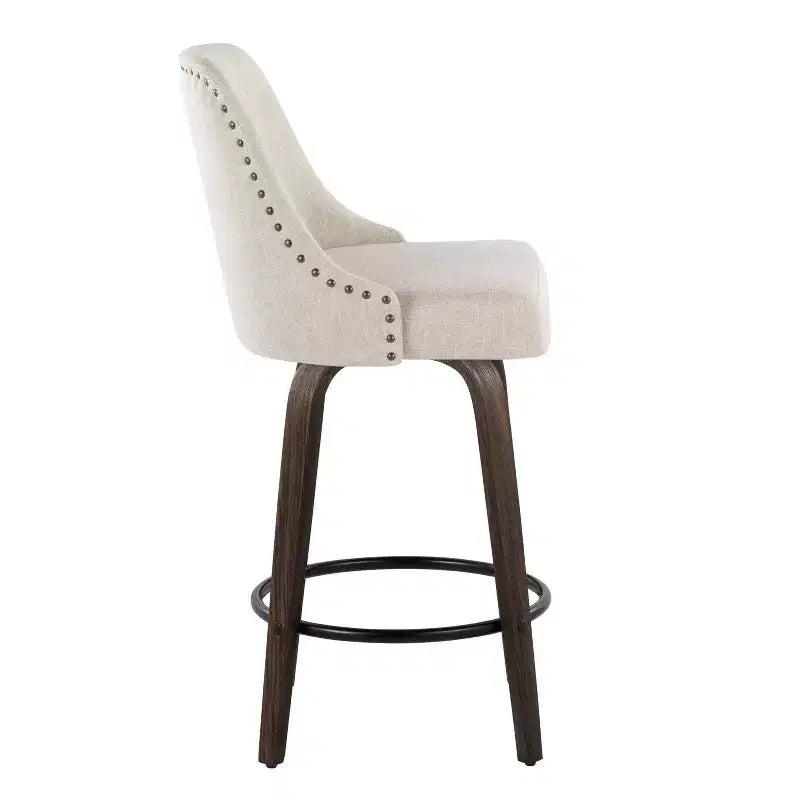 LumiSource Lot de 2 tabourets de bar à hauteur de comptoir cloutés Marcel