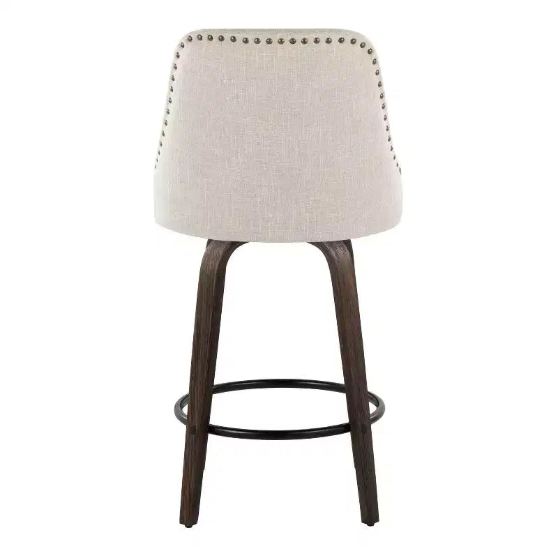 LumiSource Lot de 2 tabourets de bar à hauteur de comptoir cloutés Marcel
