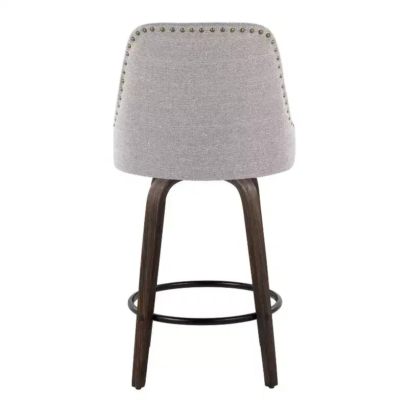 LumiSource Lot de 2 tabourets de bar à hauteur de comptoir cloutés Marcel