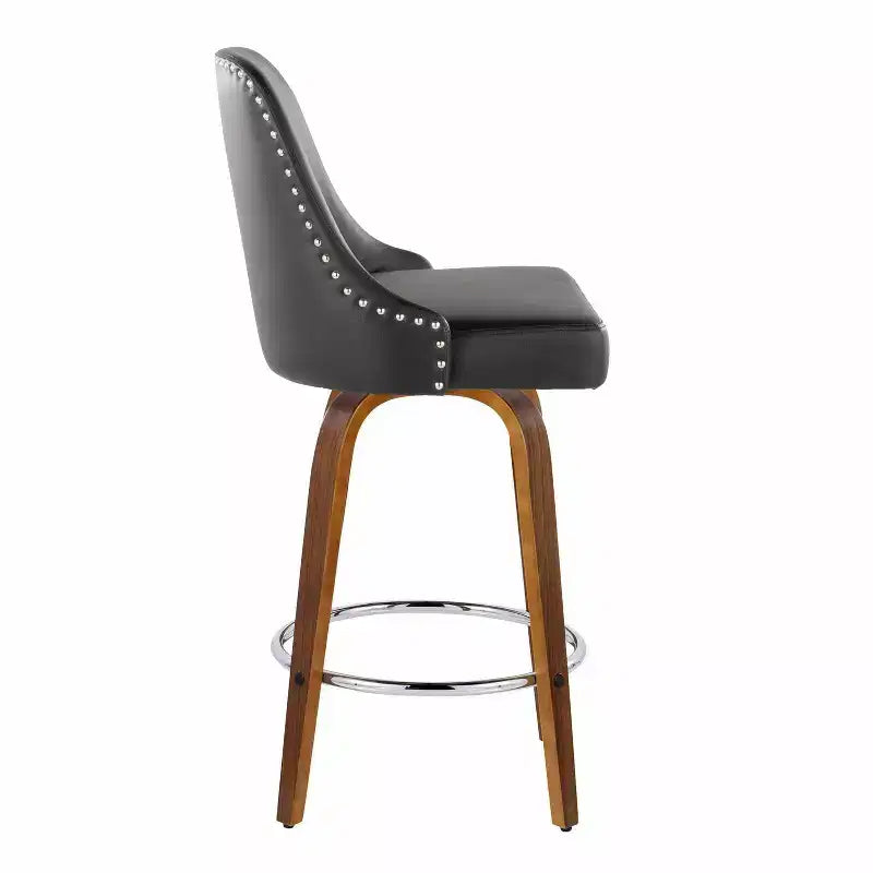 LumiSource Lot de 2 tabourets de bar à hauteur de comptoir cloutés Marcel