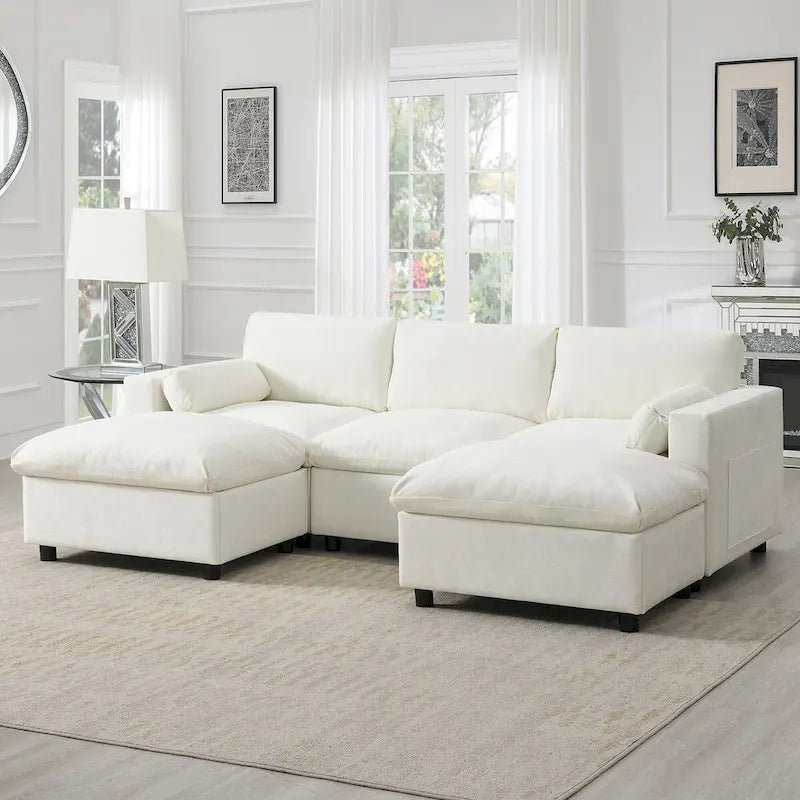 Merax 5 Seat U Shaped Sleeper Couch Set