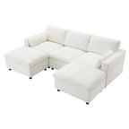 Ensemble de canapé convertible d'angle en U 5 places Merax