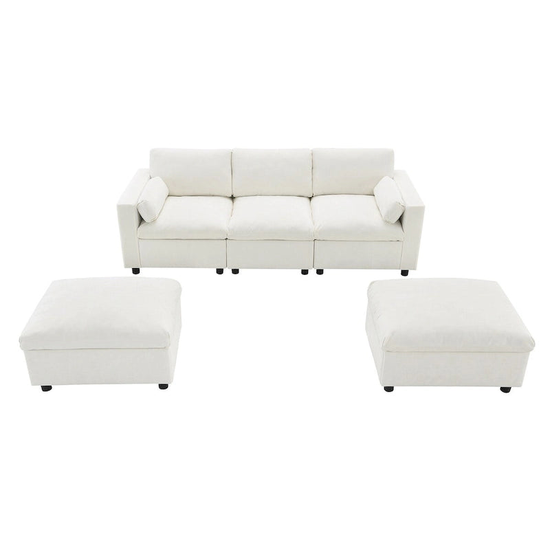 Ensemble de canapé convertible d'angle en U 5 places Merax