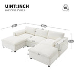 Ensemble de canapé convertible d'angle en U 5 places Merax