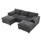 Ensemble de canapé convertible d'angle en U 5 places Merax
