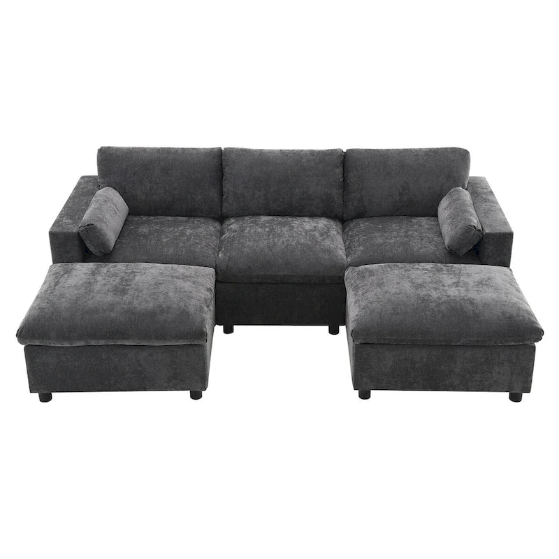 Ensemble de canapé convertible d'angle en U 5 places Merax