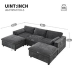 Ensemble de canapé convertible d'angle en U 5 places Merax
