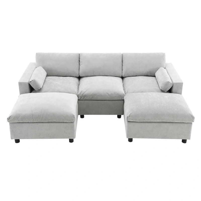 Ensemble de canapé convertible d'angle en U 5 places Merax