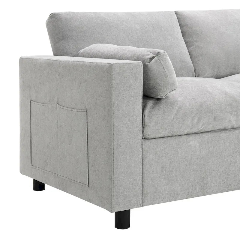 Ensemble de canapé convertible d'angle en U 5 places Merax
