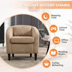 Fauteuil simple en velours côtelé, style Mid-Century, 1 place – Bleu marine / Noir / Camel / Beige / Gris foncé / Émeraude