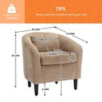 Fauteuil simple en velours côtelé, style Mid-Century, 1 place – Bleu marine / Noir / Camel / Beige / Gris foncé / Émeraude