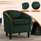 Fauteuil simple en velours côtelé, style Mid-Century, 1 place – Bleu marine / Noir / Camel / Beige / Gris foncé / Émeraude