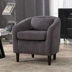 Fauteuil simple en velours côtelé, style Mid-Century, 1 place – Bleu marine / Noir / Camel / Beige / Gris foncé / Émeraude