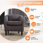 Fauteuil simple en velours côtelé, style Mid-Century, 1 place – Bleu marine / Noir / Camel / Beige / Gris foncé / Émeraude
